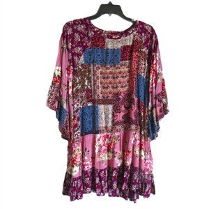NEW Umgee boho festival gypsy patchwork dress
